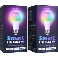 LidekaÂ® Smart E27 LED Lamp 10W - Dimbaar RGB + Wit Licht - Set van 2