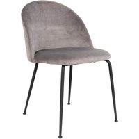 House Nordic Geneve Eetkamerstoel Velvet - Grijs Zwart - Set van 2